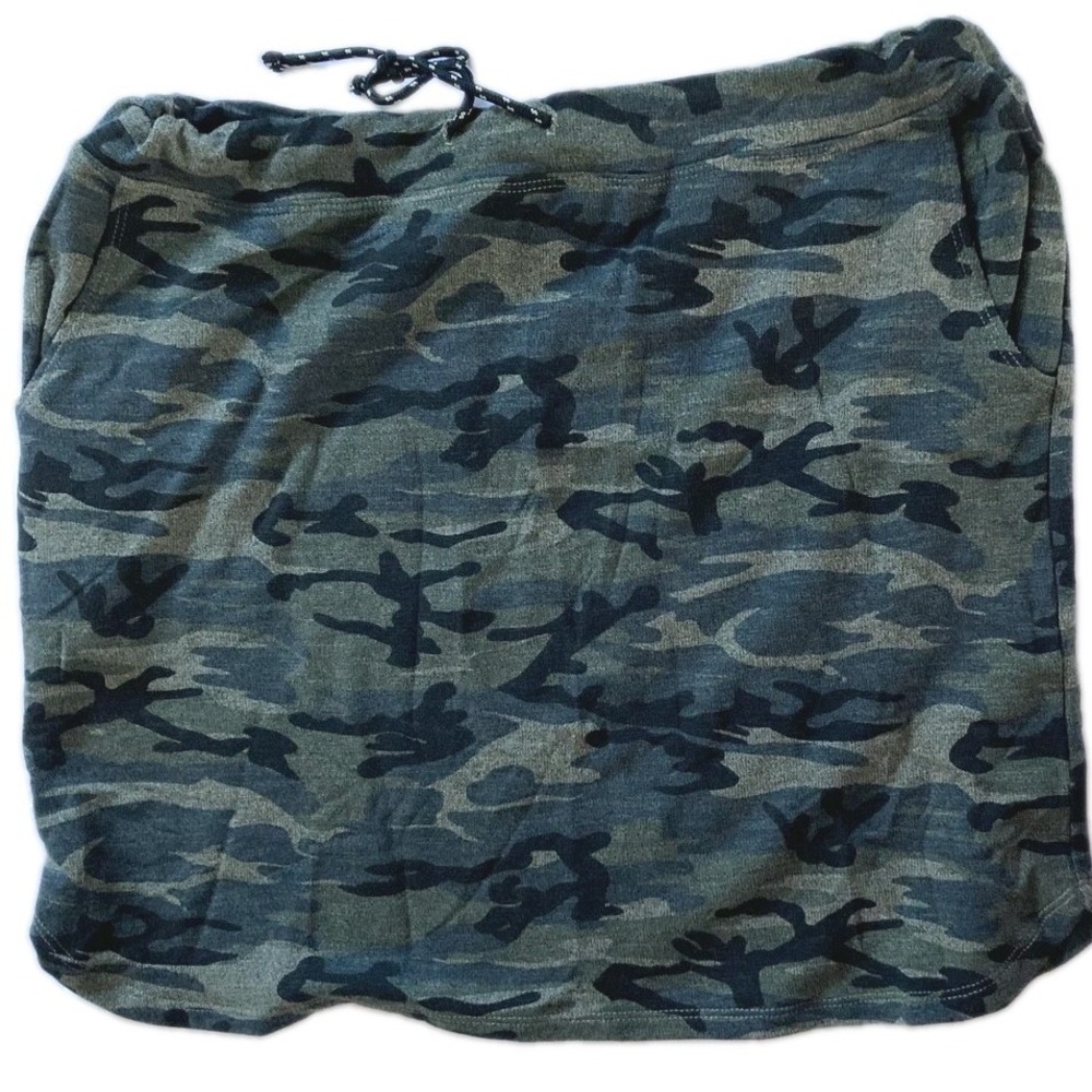 Sundry Skirt Womens 4 Green Camo French Terry Pull On Drawstring Waist Pockets